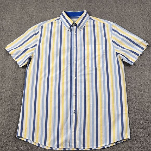 Samuel Windsor Shirt Adult Medium Button Up Striped Short Sleeve Casual Men's - Picture 1 of 14
